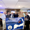 Longtime Harwich resident Bill Doherty (fourth from left) recently learned that the Cape Cod Football Officials Association has named its sportsmanship award after him. CCFOA Commissioner Jim Butcher, far left, said it was “an easy choice” to name the award after Doherty, who began officiating local basketball games in 1966 before starting to officiate football games around 1970. COURTESY PHOTO