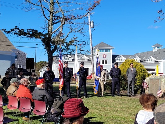 Brewster officials and residents gathered at the concil on aging to celebrate Veterans’ Day Saturday.  SUZANNE BRYAN PHOTO