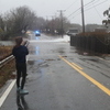 Waves broke across Route 28 in South Orleans, closing the roadway Thursday morning. WILLIAM F. GALVIN PHOTO