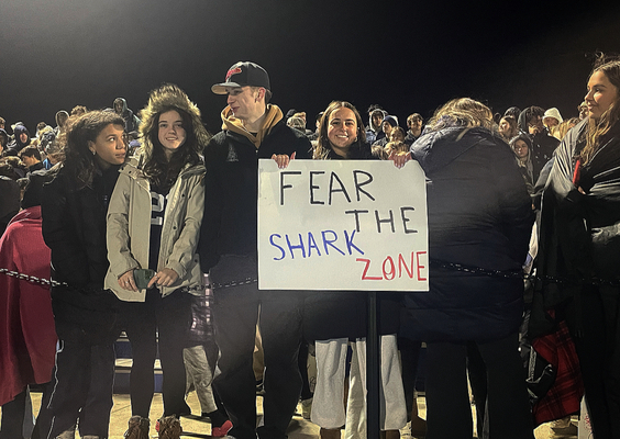 Monomoy's state championship teams received lots of community support throughout the postseason, including these fans that braved the cold for Saturday's boys soccer game.